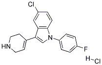 5-CHLORO-1-(4-FLUORO-PHENYL)-3-(1,2,3,6-TETRAHYDRO-PYRIDIN-4-YL)-1H-INDOLE, HYDROCHLORIDE 结构式