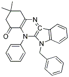 6-BENZYL-2,2-DIMETHYL-5-PHENYL-1,2,3,6-TETRAHYDRO-INDOLO[2,3-B]QUINOXALIN-4-ONE 结构式