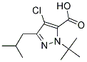 4-CHLORO-1-(1,1-DIMETHYLETHYL)-3-(2-METHYLPROPYL)-1H-PYRAZOLE-5-CARBOXYLIC ACID 结构式