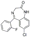 7-Chloro-1,3-Dihydro-5-(2-Fluorophenyl)-2H-1,4-Benzodiazepin-2-One 结构式
