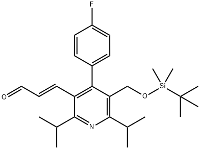 (E)-3-[5-TERT-BUTYLDIMETHYLSILYLOXYMETHYL-2,6-DIISOPROPYL-4-(4-FLUOROPHENYL)-PYRID-3-YL]-PROP-2-ENAL 结构式