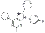 9-(4-FLUOROPHENYL)-2-METHYL-8-PHENYL-6-(PYRROLIDIN-1-YL)-9H-PURINE 结构式