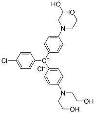 4,4'-BIS[BIS(2-HYDROXYETHYL)AMINO]-4''-CHLOROTRITYLIUM CHLORIDE 结构式