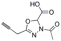 3-Acetyl-2,3-dihydro-5-(prop-2-ynyl)-1,3,4-oxadiazole-2-carboxylic acid 结构式