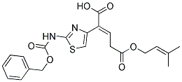 (E/Z)-2-(2-BENZYLOXYCARBONYLAMINO-4-THIAZOLYL)-4-(3-METHYL-2-BUTENYLOXYCARBONYL)2-BUTENOIC ACID 结构式