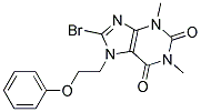 8-Bromo-1,3-dimethyl-7-(2-phenoxyethyl)-2,3,6,7-tetrahydro-1H-purine-2,6-dione, tech 结构式