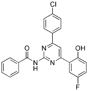 N-[4-(4-CHLOROPHENYL)-6-(5-FLUORO-2-HYDROXYPHENYL)PYRIMIDIN-2-YL]BENZAMIDE 结构式