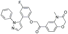 6-{2-[4-FLUORO-2-(2-PHENYL-2H-PYRAZOL-3-YL)-PHENOXY]-ACETYL}-4-METHYL-4H-BENZO[1,4]OXAZIN-3-ONE 结构式