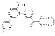 6-(Benzofuran-2-carbonyl)-4-[2-(4-fluoro-phenyl)-2-oxo-ethyl]-2-methyl-4H-benzo[1,4]oxazin-3-one 结构式