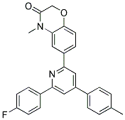 6-[6-(4-FLUORO-PHENYL)-4-P-TOLYL-PYRIDIN-2-YL]-4-METHYL-4H-BENZO[1,4]OXAZIN-3-ONE 结构式