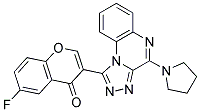 6-FLUORO-3-(4-PYRROLIDIN-1-YL-[1,2,4]TRIAZOLO[4,3-A]QUINOXALIN-1-YL)-CHROMEN-4-ONE 结构式