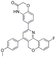 6-[6-FLUORO-1-(4-METHOXY-PHENYL)-10H-9-OXA-4-AZA-PHENANTHREN-3-YL]-4H-BENZO[1,4]OXAZIN-3-ONE 结构式