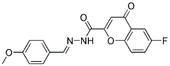 6-FLUORO-4-OXO-4H-CHROMENE-2-CARBOXYLIC ACID[1-(4-METHOXY-PHENYL)-METH-(E)-YLIDENE]-HYDRAZIDE 结构式