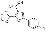 5-(4-CHLOROPHENYL)-2-(1,3-DIOXOLANE-2-YL)FURAN-3-CARBOXYLIC ACID 95+% 结构式
