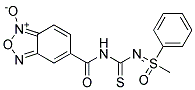 5-[({[(1-METHYL-1-OXO-1-PHENYL-LAMBDA~6~-SULPHANYLIDENE)AMINO]CARBOTHIOYL}AMINO)CARBONYL]-2,1,3-BENZOXADIAZOL-1-IUM-1-OLATE 结构式