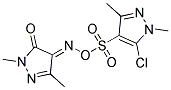 4-({[(5-Chloro-1,3-dimethyl-1H-pyrazol-4-yl)sulphonyl]oxy}imino)-2,5-dimethyl-2,4-dihydro-3H-pyrazol-3-one 结构式