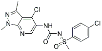 N-(4-chloro-1,3-dimethyl-1H-pyrazolo[3,4-b]pyridin-5-yl)-N'-[1-(4-chlorophenyl)-1-methyl-1-oxo-lambda~6~-sulphanylidene]urea 结构式