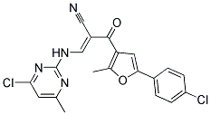 3-[(4-chloro-6-methylpyrimidin-2-yl)amino]-2-{[5-(4-chlorophenyl)-2-methyl-3-furyl]carbonyl}acrylonitrile 结构式