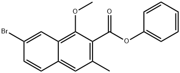 7-溴-1-甲氧基-3-甲基-2-萘酸苯酯 结构式