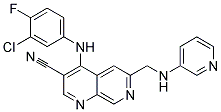 4-(3-chloro-4-fluorophenylamino)-6-((pyridin-3-ylamino)methyl)-1,7-naphthyridine-3-carbonitrile 结构式