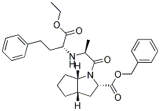 2-[N-[(R)-1-ETHOXYCARBONYL-3-PHENYLPROPYL]-L-ALANYL]-(1S,3S,5S)-2-AZABICYCLO[3.3.0]OCTANE-3-CARBOXYLIC ACID, BENZYL ESTER 结构式