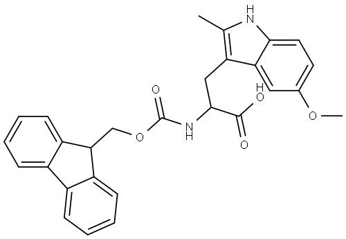 FMOC-5-METHOXY-2-METHYL-DL-TRYPTOPHAN 结构式