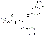 (3R,4S)-3-(BENZO[1,3]DIOXOL-5-YLOXYMETHYL)-4-(4-FLUORO-PHENYL)-PIPERIDINE-1-CARBOXYLIC ACID TERT-BUTYL ESTER 结构式
