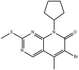 6-溴-8-环戊基-5-甲基-2-甲硫基-8H-吡啶并[2,3-D]嘧啶-7-酮 结构式