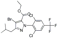 4-BROMO-1-[2,6-DICHLORO-4-(TRIFLUOROMETHYL)PHENYL]-3-(2-METHYLPROPYL)-1H-PYRAZOLE-5-CARBOXYLIC ACID ETHYL ESTER 结构式