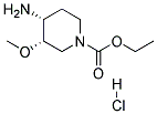 Ethyl cis-4-amino-3-methoxy-1-piperidinecarboxylate hydrochloride 结构式