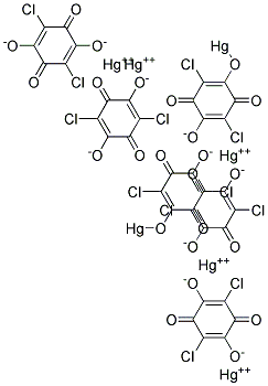 CHLORANILIC ACID MERCURY SALT (2,5-DICHLORO-3,6-DIHYDROXY-1,4- BENZOQUINONE MERCURY SALT; MERCURY CHLORANILATE) 结构式