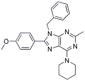 9-Benzyl-8-(4-methoxyphenyl)-2-methyl-6-(piperidin-1-yl)-9H-purine 结构式