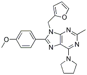 9-((FURAN-2-YL)METHYL)-8-(4-METHOXYPHENYL)-2-METHYL-6-(PYRROLIDIN-1-YL)-9H-PURINE 结构式