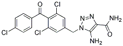 5-AMINO-1-[[3,5-DICHLORO-4-(4-CHLOROBENZOYL)-PHENYL]METHYL]-1H-1,2,3-TRAZOLE-4-CARBOXAMIDE 结构式