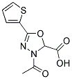 3-乙酰基-2,3-二氢-5-(噻吩-2-基)-1,3,4-恶二唑-2-甲酸 结构式