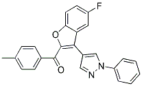 [5-FLUORO-3-(1-PHENYL-1H-PYRAZOL-4-YL)-1-BENZOFURAN-2-YL](4-METHYLPHENYL)METHANONE 结构式