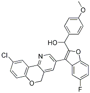 [3-(6-CHLORO-10H-9-OXA-4-AZA-PHENANTHREN-2-YL)-5-FLUORO-BENZOFURAN-2-YL]-(4-METHOXY-PHENYL)-METHANOL 结构式