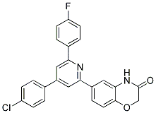 6-[4-(4-CHLORO-PHENYL)-6-(4-FLUORO-PHENYL)-PYRIDIN-2-YL]-4H-BENZO[1,4]OXAZIN-3-ONE 结构式