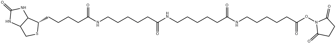 N-BIOTINYLCAPROYLAMINOCAPROYLAMINOCAPROYL N-HYDROXYSUCCINIMIDE 结构式