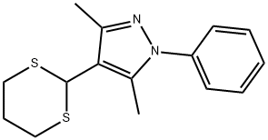 3,5-DIMETHYL-4-(1,3-DITHIAN-YL)-1-PHENYLPYRAZOLE 结构式