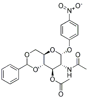 P-NITROPHENYL 2-ACETAMIDO-3-O-ACETYL-4,6-O-BENZYLIDENE-2-DEOXY-A-D-GLUCOPYRANOSIDE 结构式