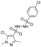 5-CHLORO-N'-[(4-CHLOROPHENYL)SULPHONYL]-1,3-DIMETHYL-1H-PYRAZOLE-4-SULPHONOHYDRAZIDE 结构式