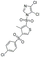 4,5-DICHLORO-1-({4-[(4-CHLOROPHENYL)SULPHONYL]-3-METHYL-2-THIENYL}SULPHONYL)-1H-IMIDAZOLE 结构式