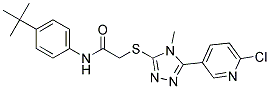 N-[4-(TERT-BUTYL)PHENYL]-2-{[5-(6-CHLOROPYRIDIN-3-YL)-4-METHYL-4H-1,2,4-TRIAZOL-3-YL]THIO}ACETAMIDE 结构式