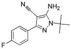 5-AMINO-1-TERT-BUTYL-3-(4-FLUOROPHENYL)-1H-PYRAZOLE-4-CARBONITRIL 结构式