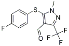 5-(4-FLUOROPHENYLTHIO)-1-METHYL-3-(TRIFLUOROMETHYL)-1H-PYRAZOLE-4-CARBOXALDEHYD 结构式