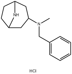 N-苄基-N-甲基-8-氮杂双环[3.2.1]辛烷-3-胺二盐酸盐 结构式