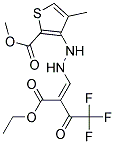 methyl 3-{2-[2-(ethoxycarbonyl)-4,4,4-trifluoro-3-oxobut-1-enyl]hydrazino}-4-methylthiophene-2-carboxylate 结构式