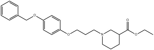 1-(3-(4-(苄氧基)苯氧基)丙基)哌啶-3-羧酸乙酯 结构式
