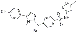 4-(4-chlorophenyl)-3-methyl-2-(4-{[(5-methylisoxazol-3-yl)amino]sulphonyl}anilino)-1,3-thiazol-3-ium bromide 结构式